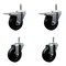 Service Caster 4 Hard Rubber Swivel 7/16'' Grip Ring Stem Caster Set 2 Total Lock Brakes, 4PK SCC-GRTTL20S414-HRS-716138-2-S-2 - alternate 1